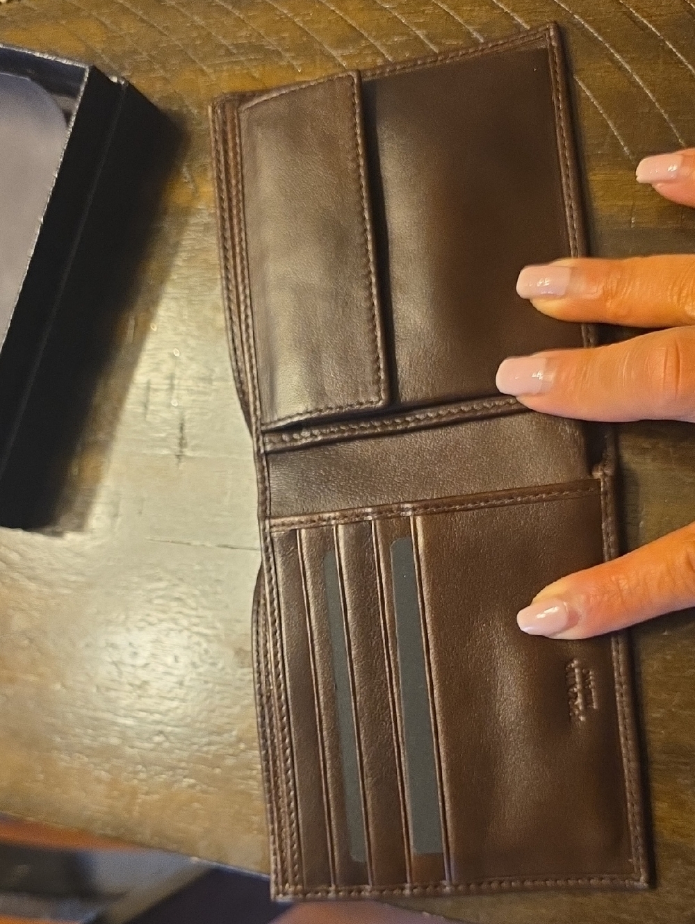 Prada Brown Leather Bi-Fold Card Holder - Picture 2 of 7